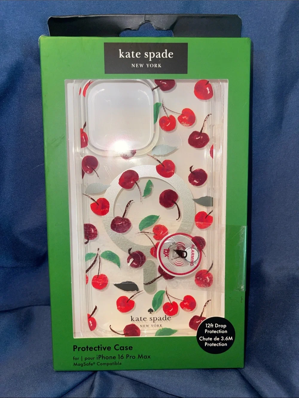 kate spade Clear Cherry Print iPhone 16 Pro Max Case - Red & Green